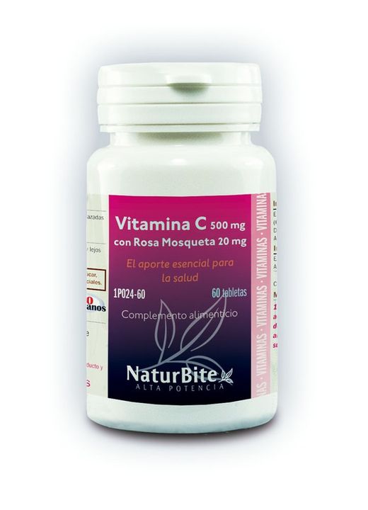 Vitamina C 1000 mg rosa mosqueta 20 mg 60 tabletas