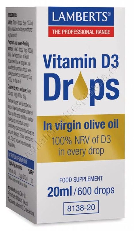 Vitamina D3 gotas 20 ml 600 gotas